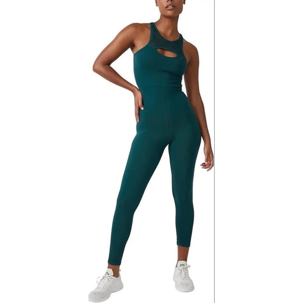 Free People Movement Free Style One Piece Racerback Teal Green Bodysuit Med size